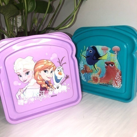 Disney Frozen & Finding Dory Sandwich Container Set of 2 Lunch Box - Picture 8 of 9